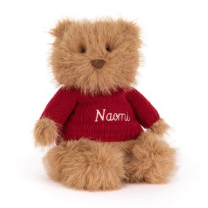Bartholomew Bear Bouffant with Personalized Red Jumper