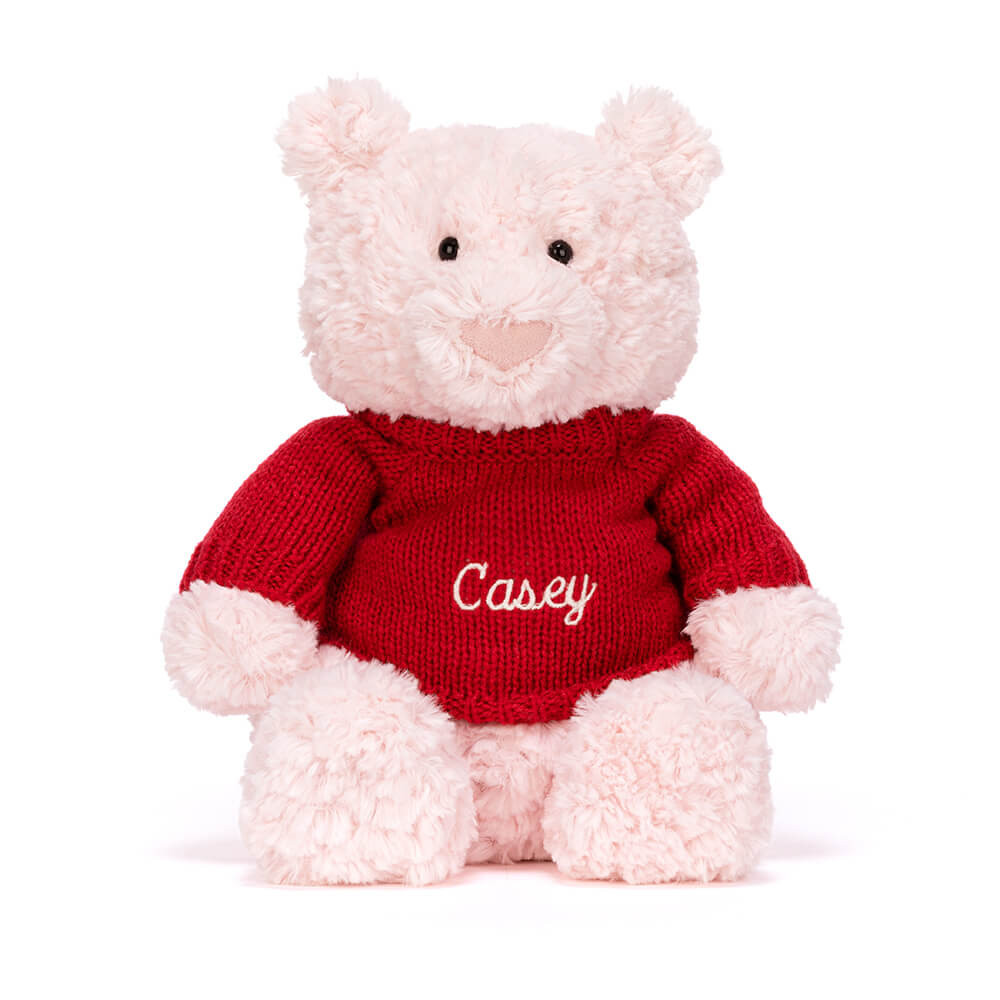 Leola Bear with Personalized Red Jumper - Image 5