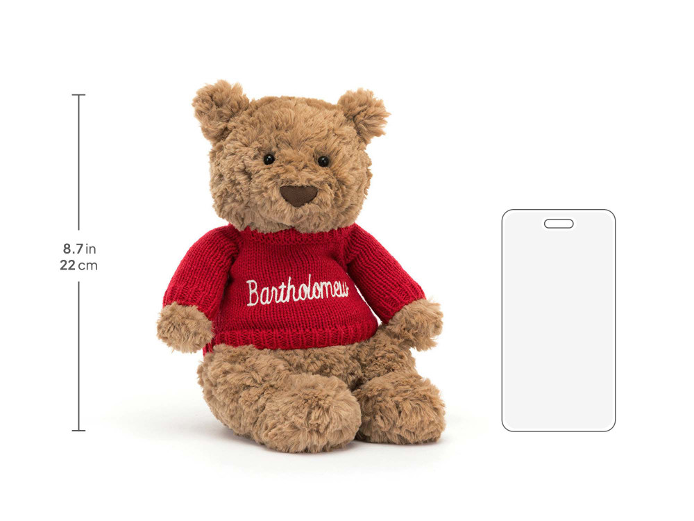 Bartholomew Bear with Personalized Red Jumper - Image 5