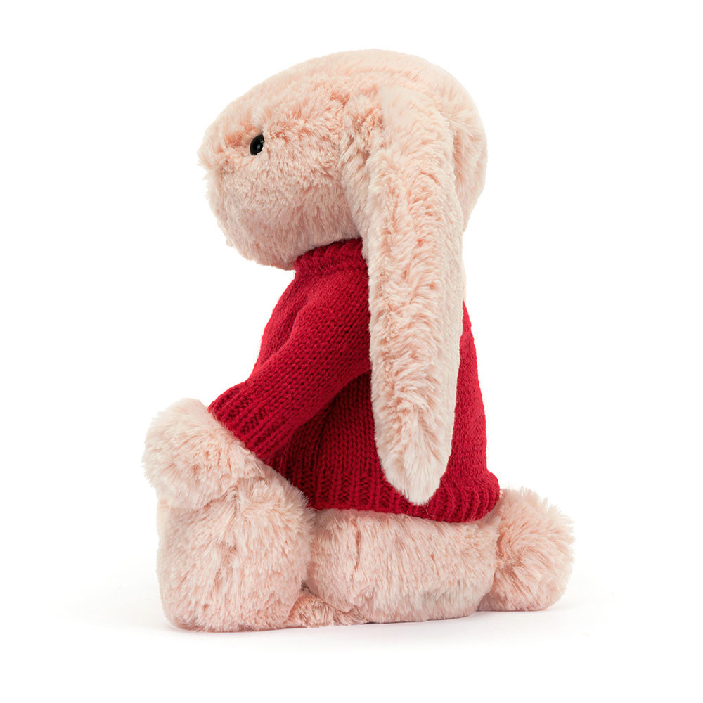 Bashful Blush Bunny with Personalized Red Jumper - Image 3