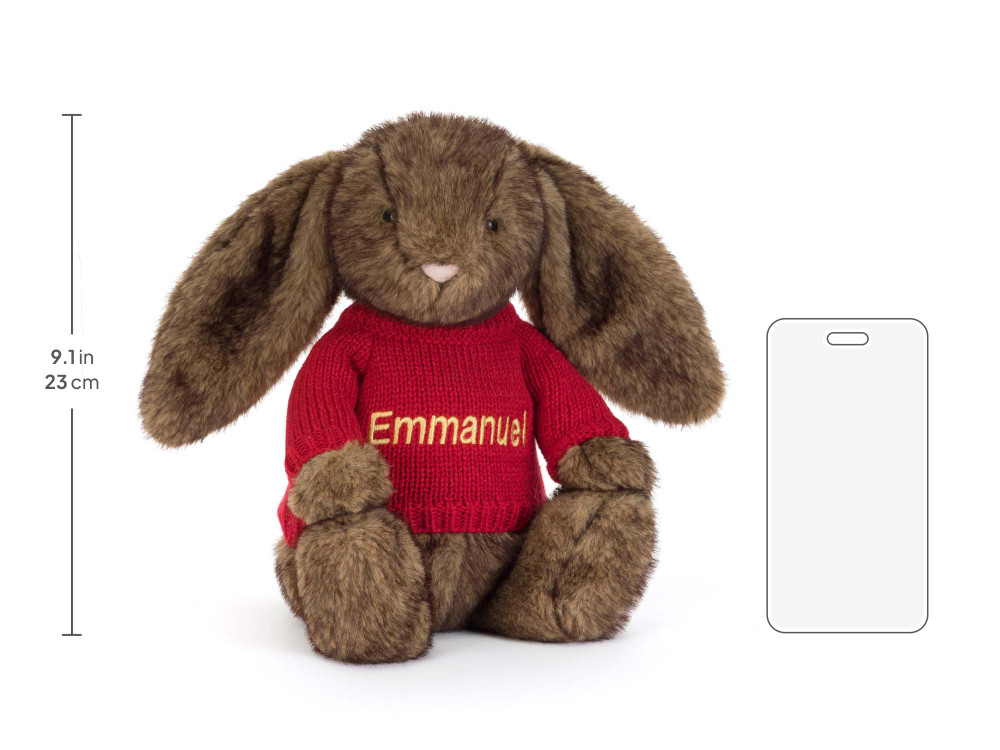 Hoppleston Luxe Bunny with Personalized Red Jumper - Image 6