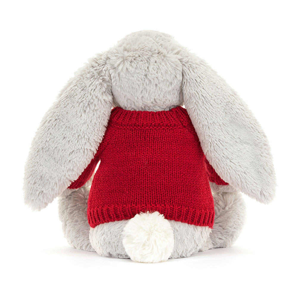 Bashful Silver Bunny with Personalized Red Jumper - Image 4