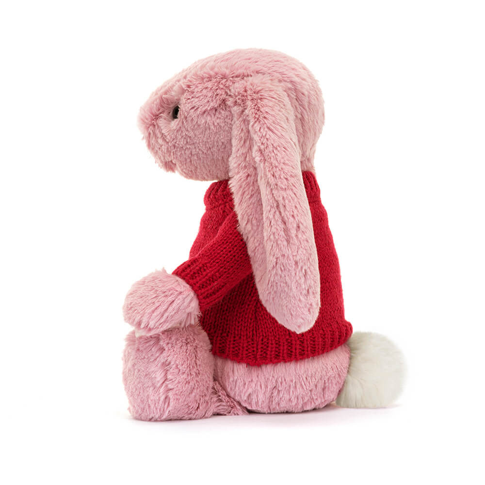 Bashful Tulip Pink Bunny with Personalized Red Jumper - Image 3