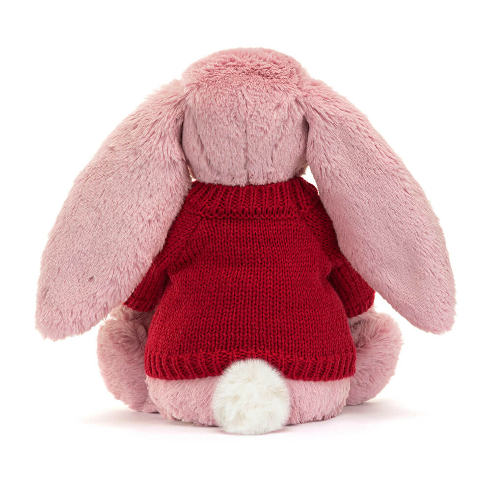 Bashful Tulip Pink Bunny with Personalized Red Jumper - Image 4