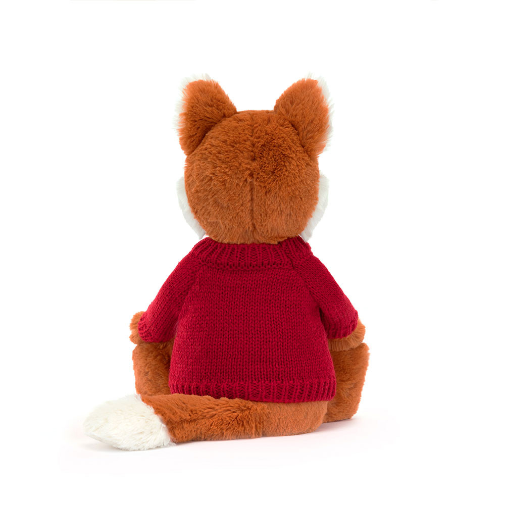 Bashful Fox Cub with Personalized Red Jumper - Image 4