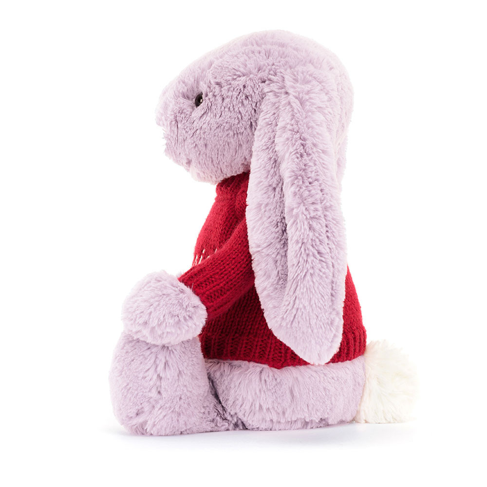 Bashful Lilac Bunny with Personalized Red Jumper - Image 3