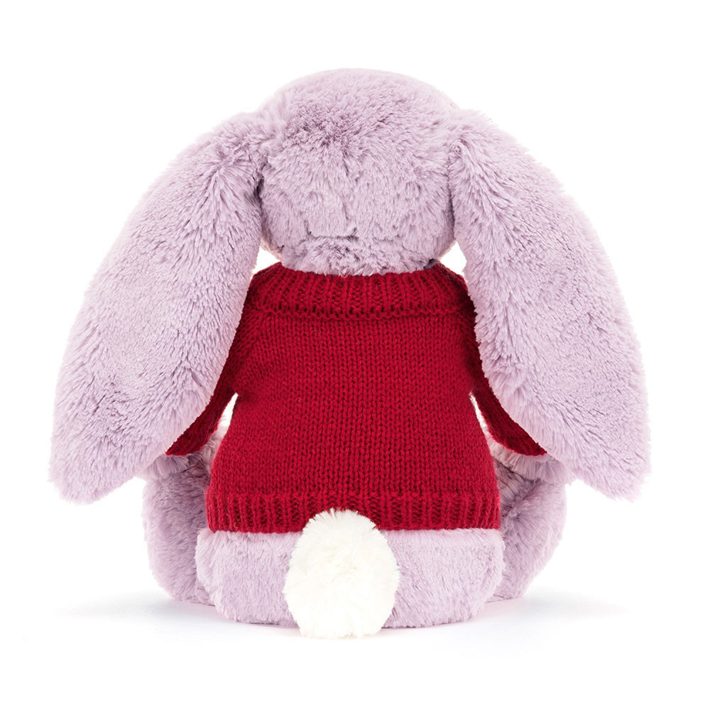 Bashful Lilac Bunny with Personalized Red Jumper - Image 4