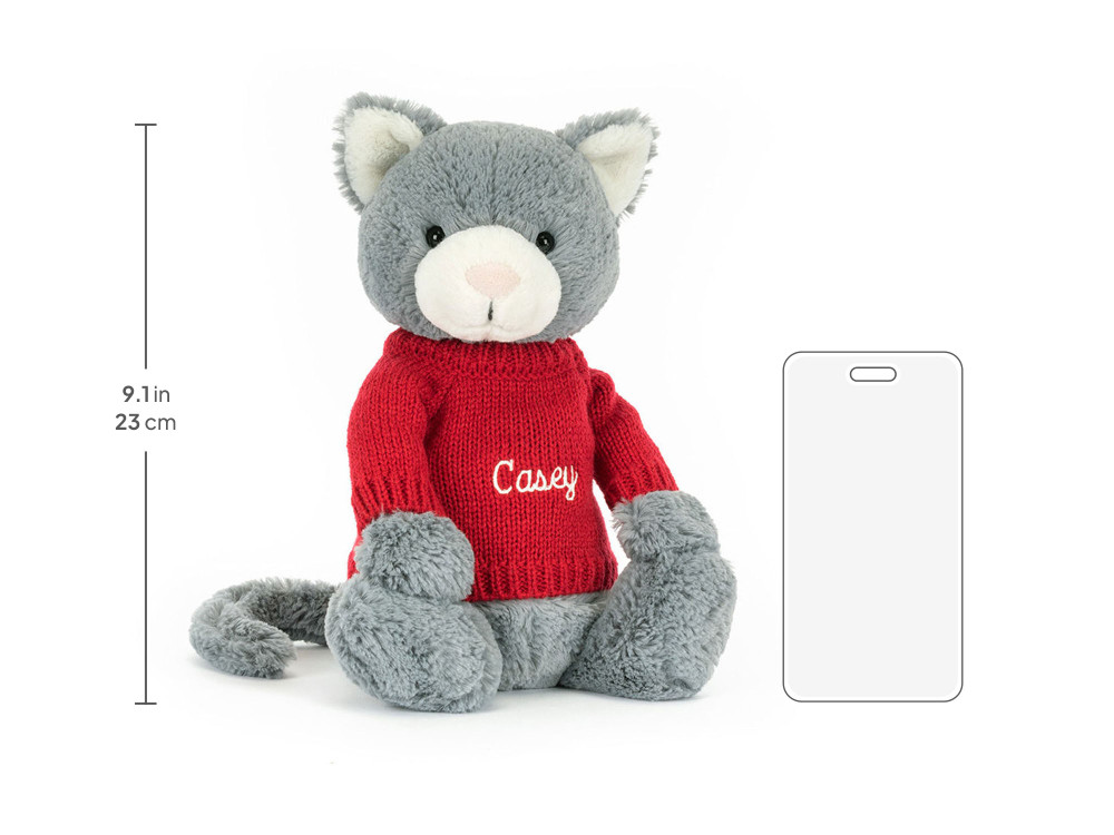Bashful Kitten with Personalized Red Jumper - Image 5