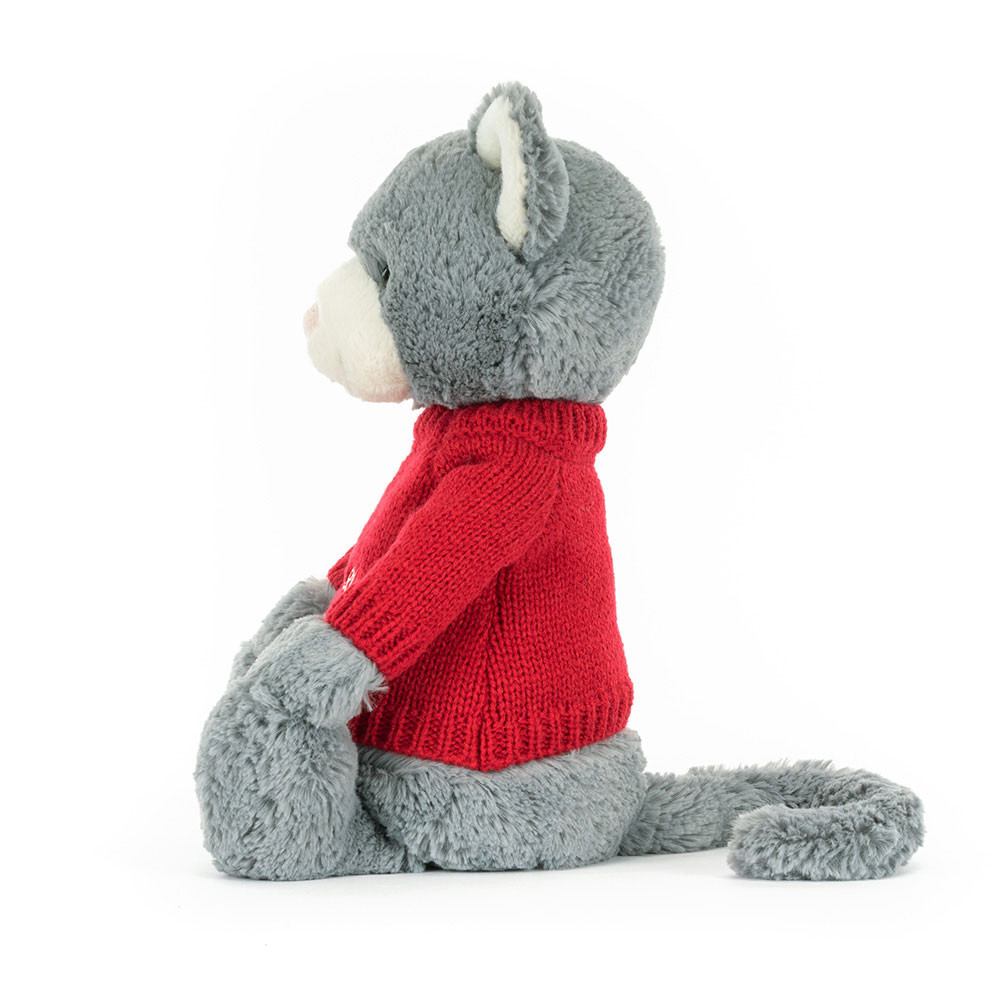 Bashful Kitten with Personalized Red Jumper - Image 2