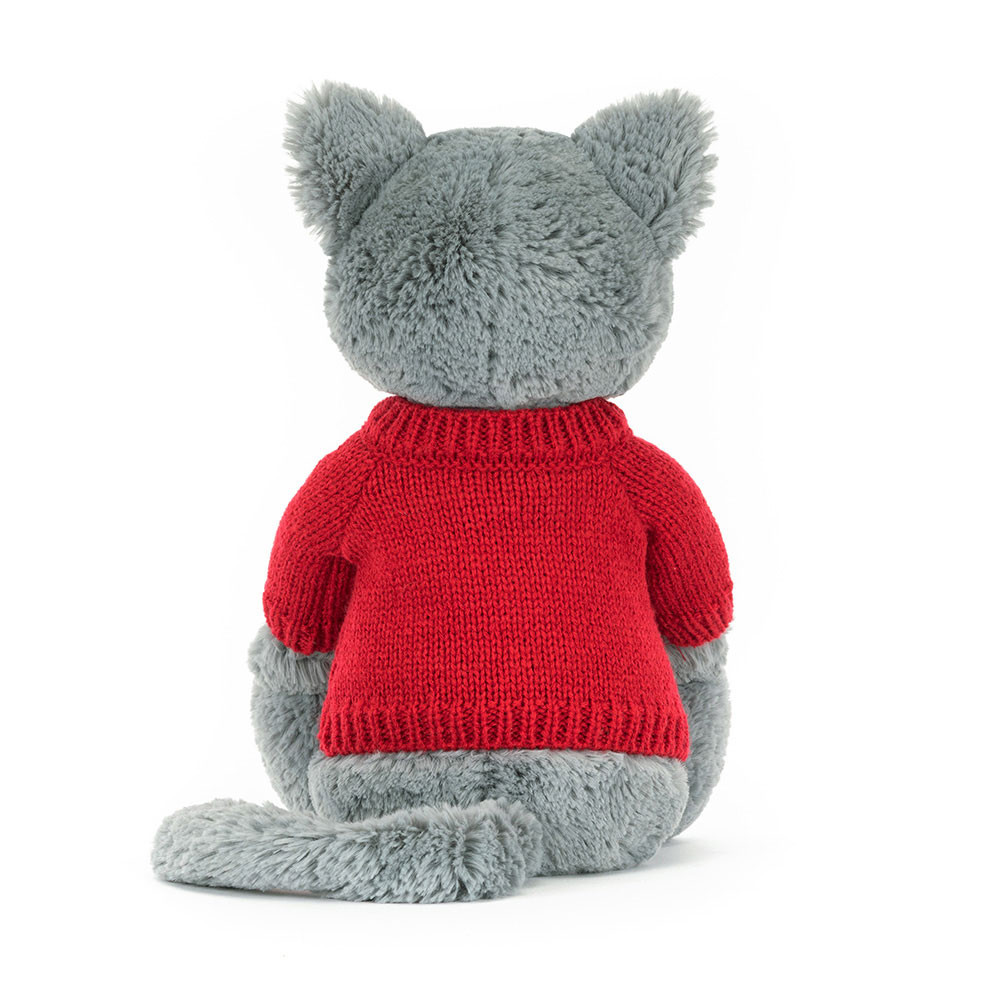 Bashful Kitten with Personalized Red Jumper - Image 3