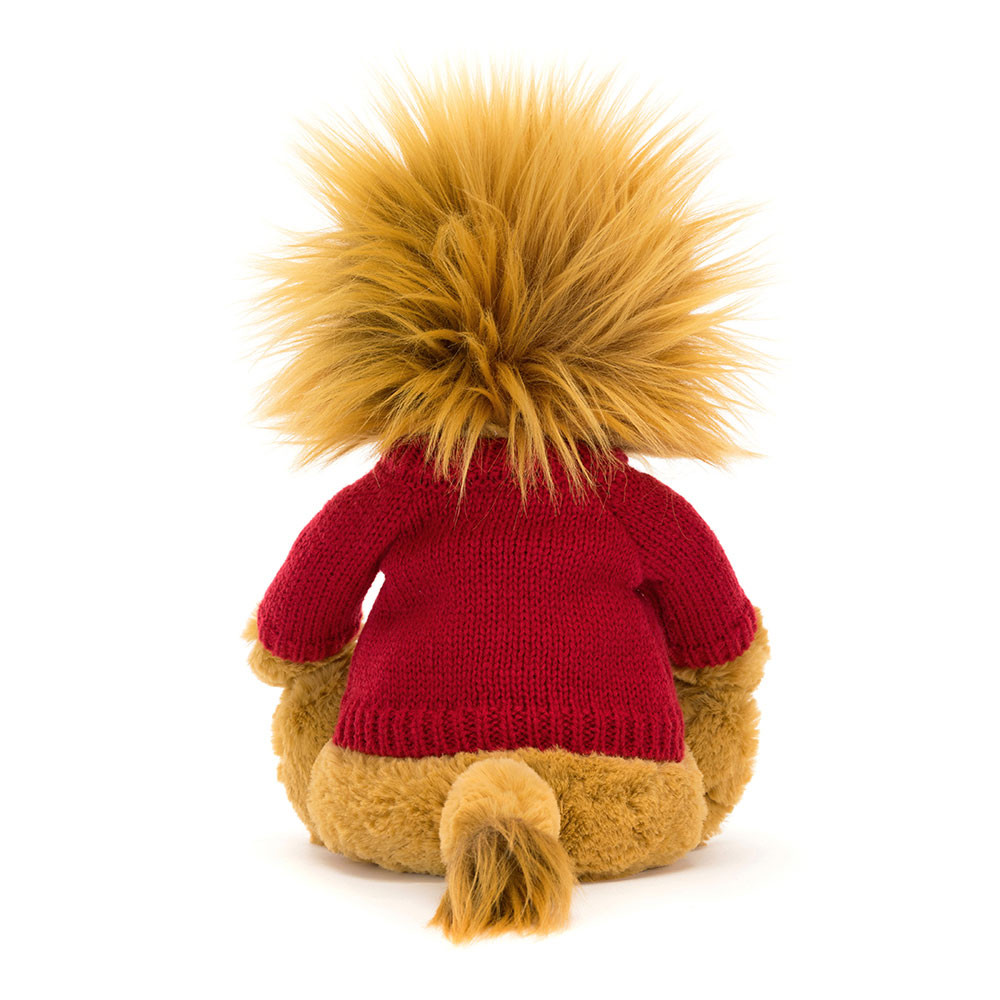 Bashful Lion with Personalized Red Jumper - Image 4