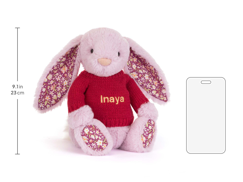 Thistlepop Blossom Luxe Bunny with Personalized Red Jumper - Image 6