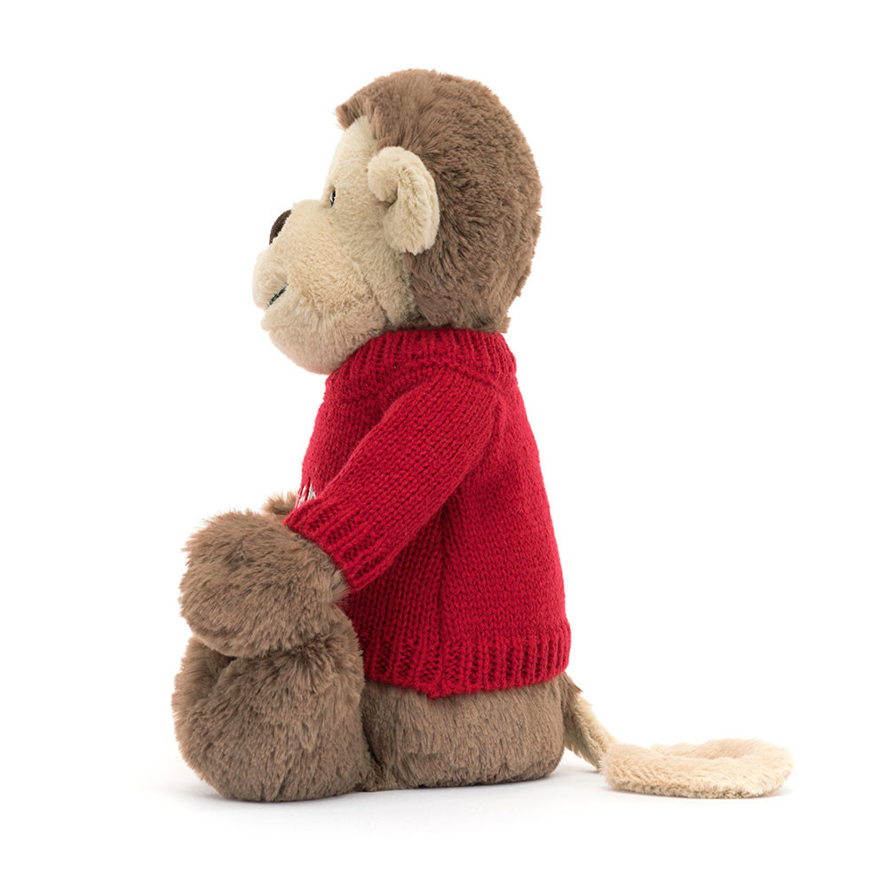 Bashful Monkey with Personalized Red Jumper - Image 3
