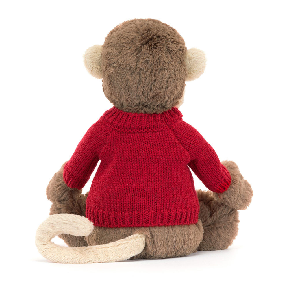 Bashful Monkey with Personalized Red Jumper - Image 4