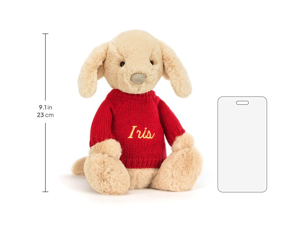 Bashful Luxe Puppy Orlando with Personalized Red Jumper - Image 5