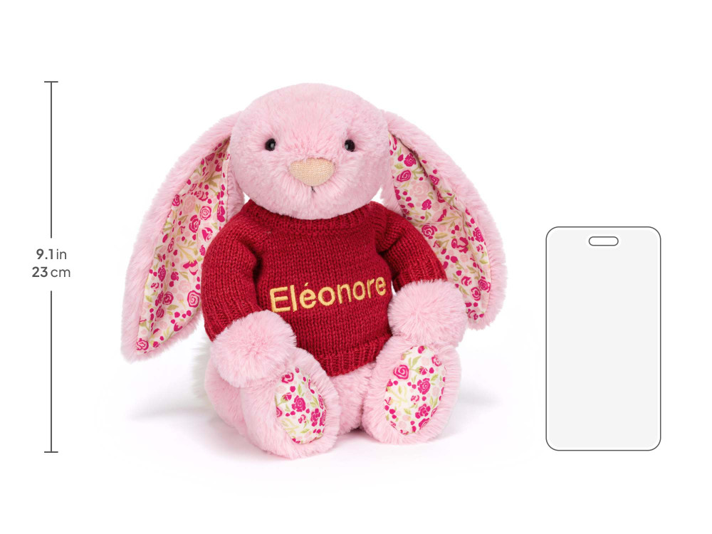 Blushkin Blossom Luxe Bunny with Personalized Red Jumper - Image 6