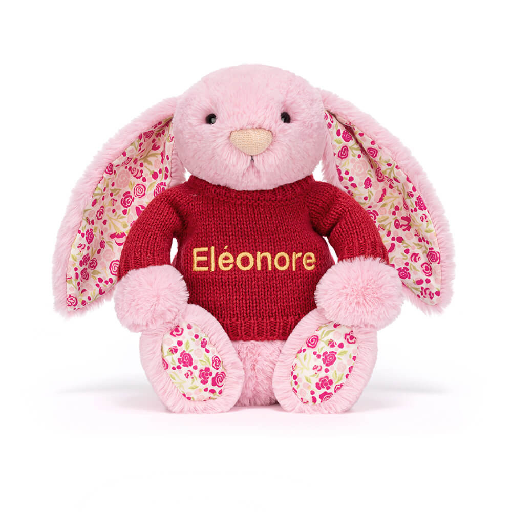 Blushkin Blossom Luxe Bunny with Personalized Red Jumper - Image 5