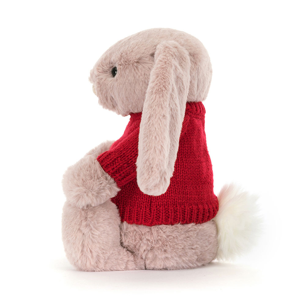 Bashful Luxe Bunny Rosa with Personalized Red Jumper - Image 3