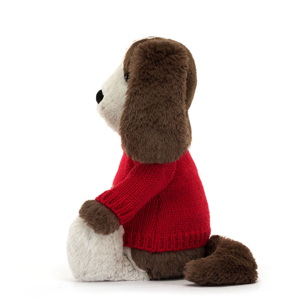 Bashful Fudge Puppy with Personalized Red Jumper - Image 3