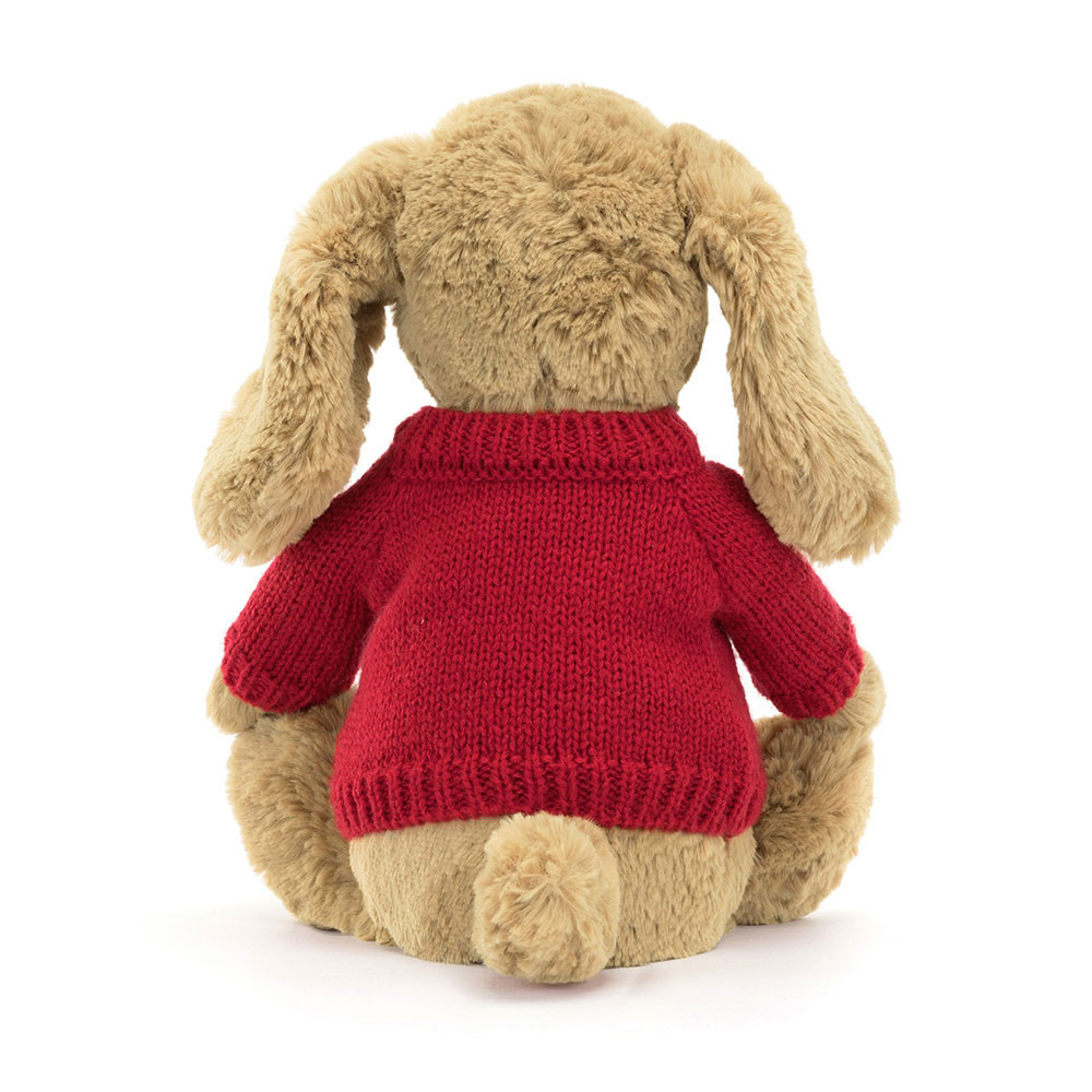 Bashful Toffee Puppy with Personalized Red Jumper - Image 4