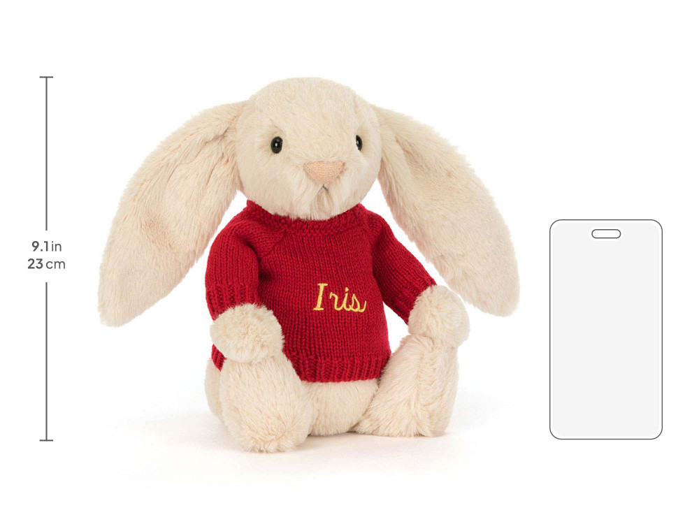 Bashful Luxe Bunny Willow with Personalized Red Jumper - Image 5