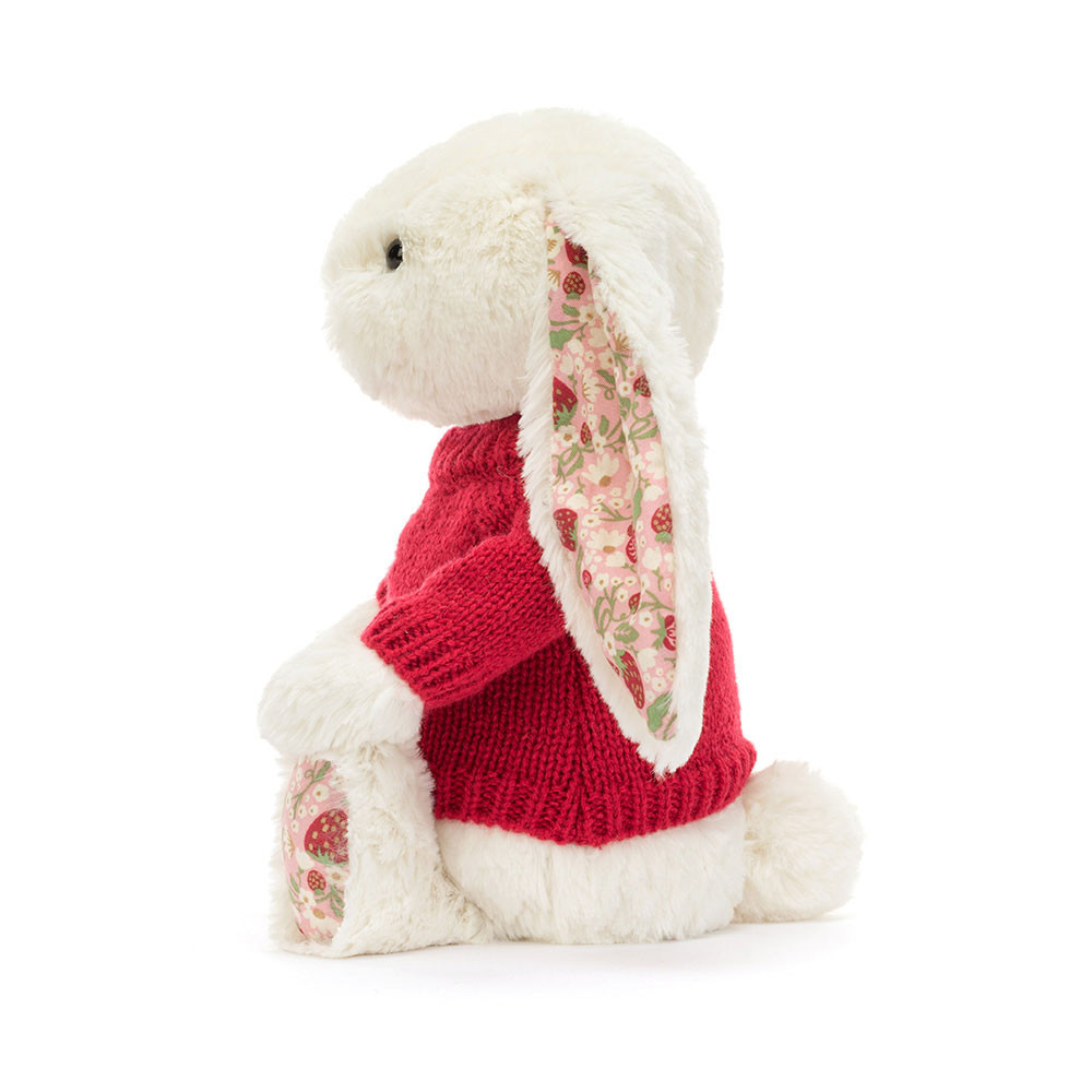 Blossom Cream Bunny 'Berry' with Personalized Red Jumper - Image 3