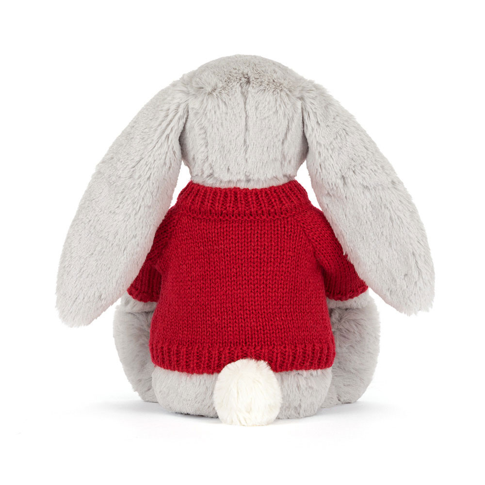 Blossom Silver Bunny 'Bloom' with Personalized Red Jumper - Image 4