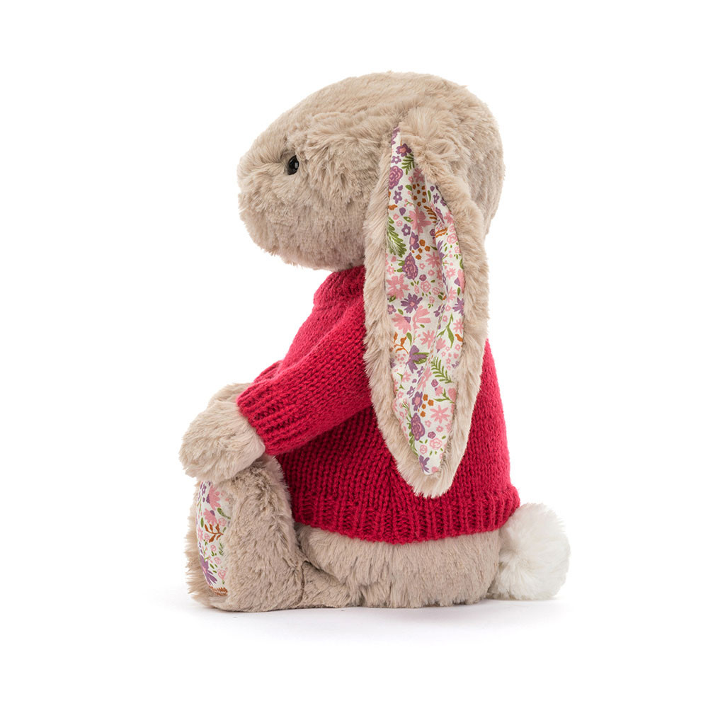 Blossom Beige Bunny 'Petal' with Personalized Red Jumper - Image 3
