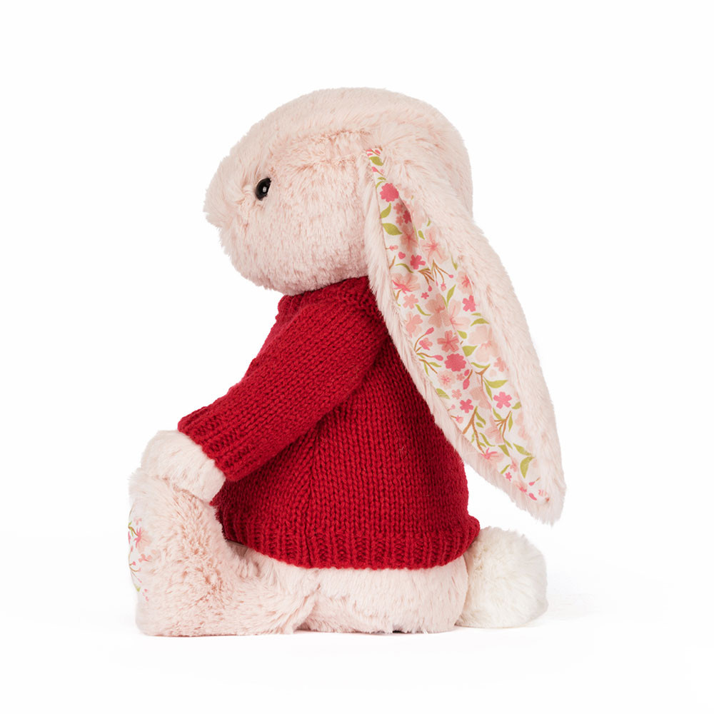Blossom Blush Bunny 'Cherry' with Personalized Red Jumper - Image 3