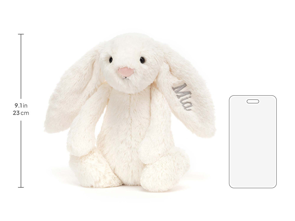 Personalized Bashful Cream Bunny Medium - Image 6