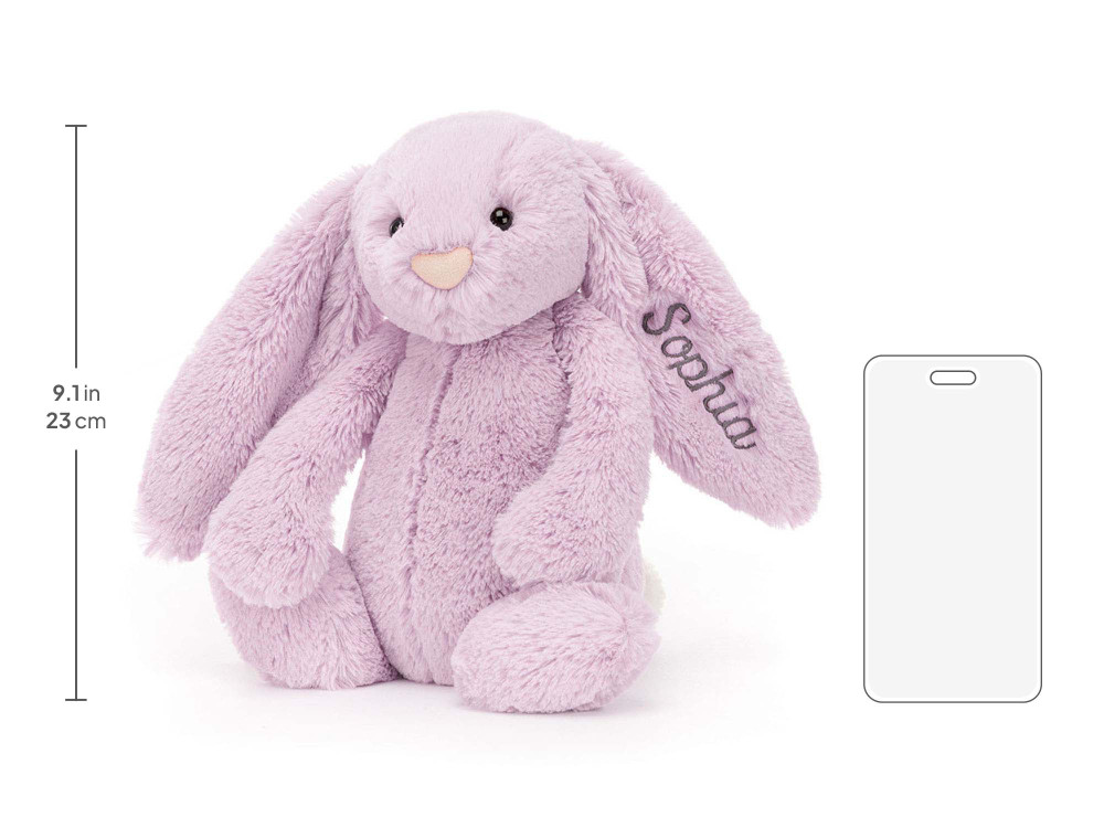 Personalized Bashful Lilac Bunny Medium - Image 6