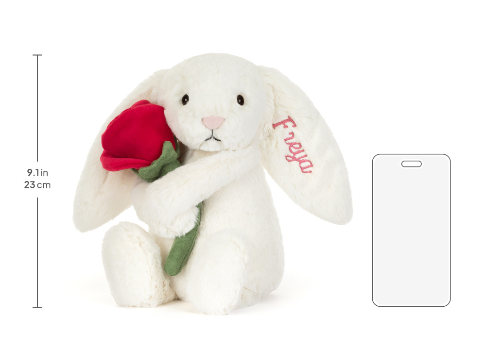 Personalized Cream Bunny with Rose - Image 6