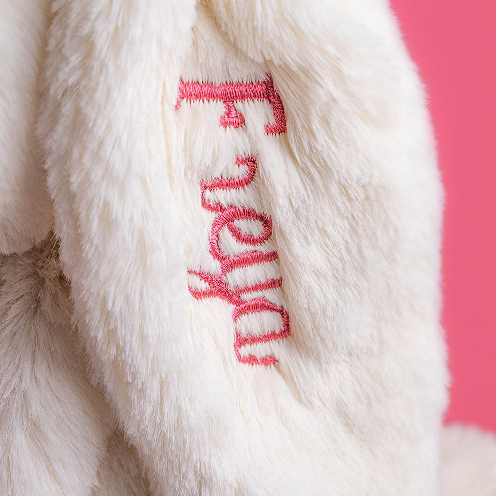Personalized Cream Bunny with Rose - Image 2