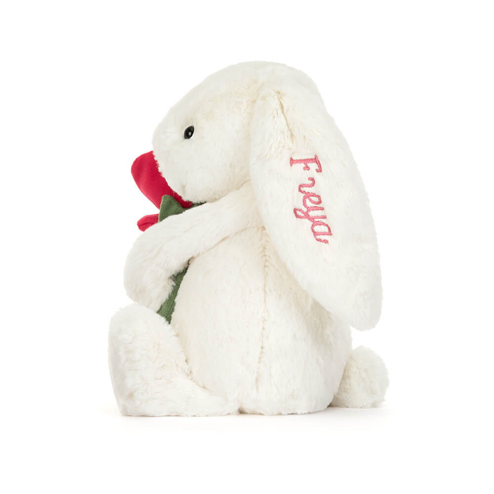 Personalized Cream Bunny with Rose - Image 3