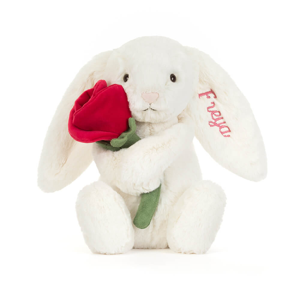 Personalized Cream Bunny with Rose - Image 5